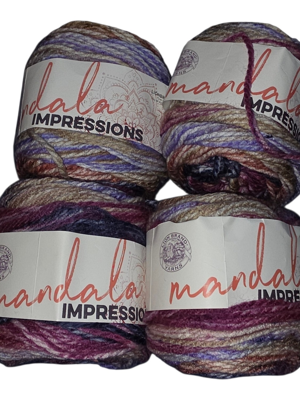 Impressions Variegated Yarn - Purple, Brown, Cream, Blue